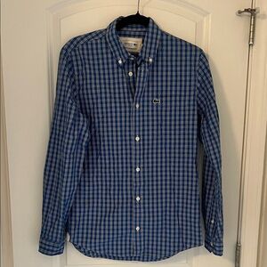 Lacoste Blue Checkered Dress Shirt